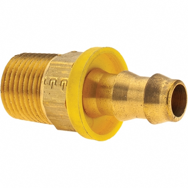 Parker Barbed PushOn Hose Male Connector 3/818 Male NPTF, Brass, 3