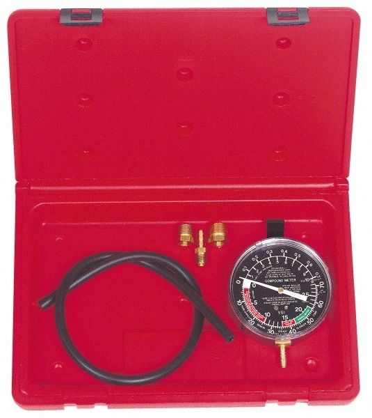 Mechanical Automotive Diagnostic Tools; Type: Deluxe Vacuum & Fuel Pump Tester ; Minimum Measuring Range (psi): 0.000 ; Material: Steel; Steel; Steel ; Hose Length (Feet): 2.0ft; 2.0ft ; Graduation (Lb.): 1 (Pounds)