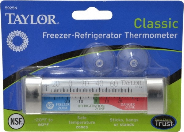 Cooking & Refrigeration Thermometers; Type: Refrigeration Thermometer; Refrigeration Thermometer ; Maximum Temperature (F): 60; 60.00; 60.00C; 60.00F ; Accuracy: 1.00C; 2.00F ; Resolution (Deg F): 2 ; Accuracy Degree (F): 2