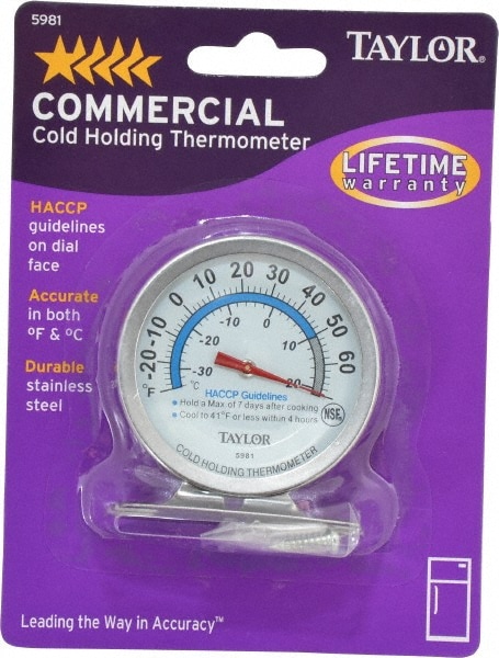 Cooking & Refrigeration Thermometers; Type: Refrigeration Thermometer; Refrigeration Thermometer ; Maximum Temperature (F): 80; 80.00; 80.00C; 80.00F ; Accuracy: 1.00C; 2.00F ; Display Type: Dial