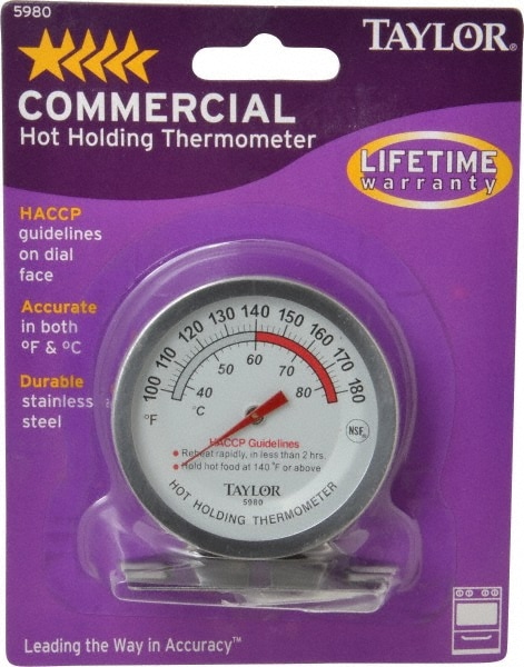 Cooking & Refrigeration Thermometers; Type: Cooking Thermometer; Cooking Thermometer ; Maximum Temperature (F): 180; 180.00; 180.00C; 180.00F ; Accuracy: 1.00C; 2.00F ; Display Type: Dial ; Features: Dial Includes HACCP Guidelines; NSF Listed