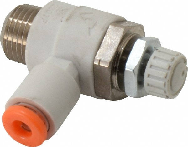 SMC PNEUMATICS AS2201F-N01-01 Air Flow Control Valve: Flow Control Elbow, Tube x MNPT, 1/8" Tube OD 