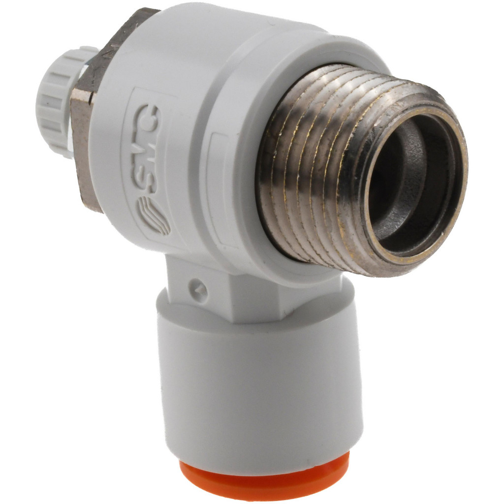 SMC PNEUMATICS - Air Flow Control Valve: Tube x MNPT, 3/8