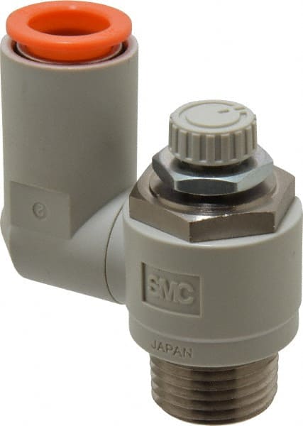 SMC PNEUMATICS AS4301F-N04-13 Air Flow Control Valve: Flow Control Offset Inline, 1/2" Tube OD 