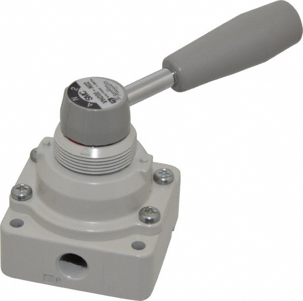 Manually Operated Valve: 0.25" NPT Outlet, Rotary Lever, Rotary Lever & Manual Actuated - 0.4 CV Rating