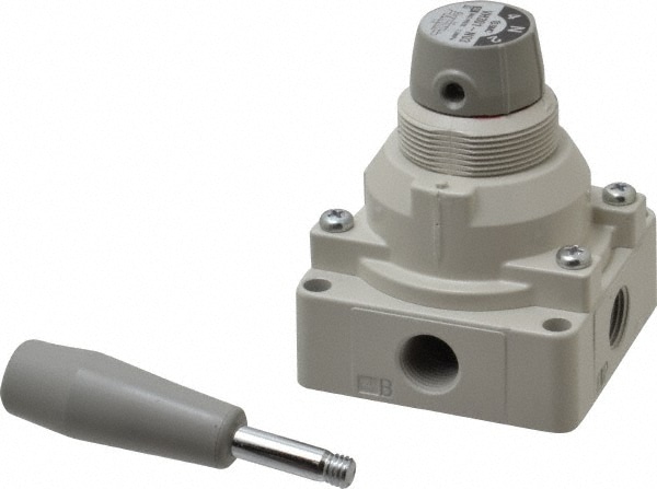 SMC PNEUMATICS VH301-N03 Manually Operated Valve: 0.38" NPT Outlet, Rotary Lever, Rotary Lever & Manual Actuated Image