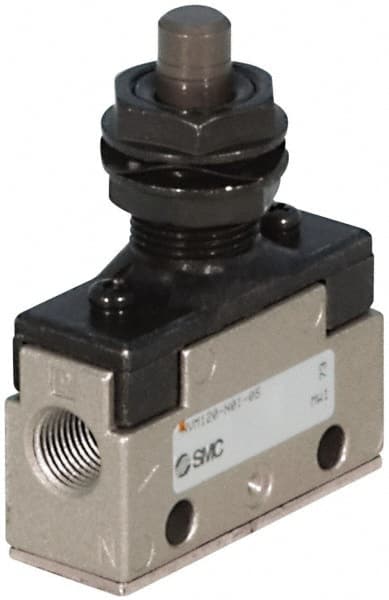 SMC PNEUMATICS NVM430-N01-34R Mechanically Operated Valve: 3-Way & 3-Position, Twist Selector Actuator, 1/8" Inlet, 3 Position 