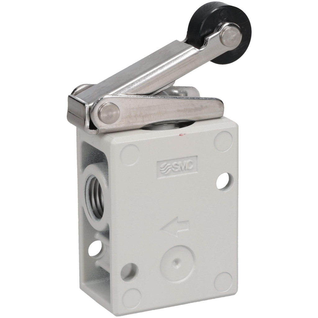 SMC Mechanically Operated Valve: 2-Way/2-Position, Roller Lever Actuator, 1/4" Inlet, 1/4" Outlet - 0.87 CV Rating | Part #VM220-N02-01A