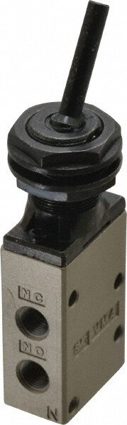 Mechanically Operated Valve: Toggle Lever, Toggle Lever Actuator, 1/8" Inlet, 3 Position