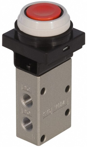 Mechanically Operated Valve: Push Button-Flush, Push Button (Flush) Actuator, 1/8" Inlet, 3 Position