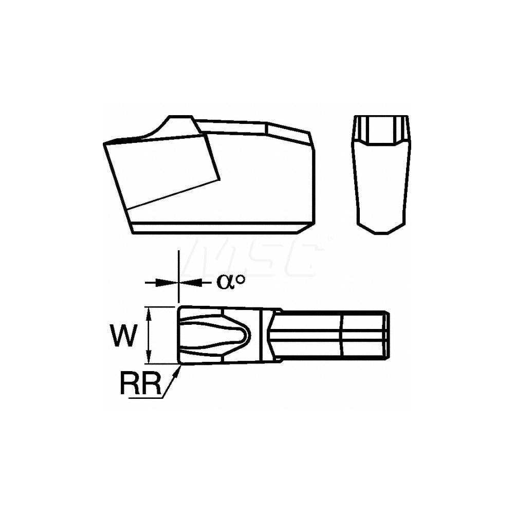 Kennametal - Cutoff Insert: A2022N00CF02 KC5025, Carbide, 2.2 mm