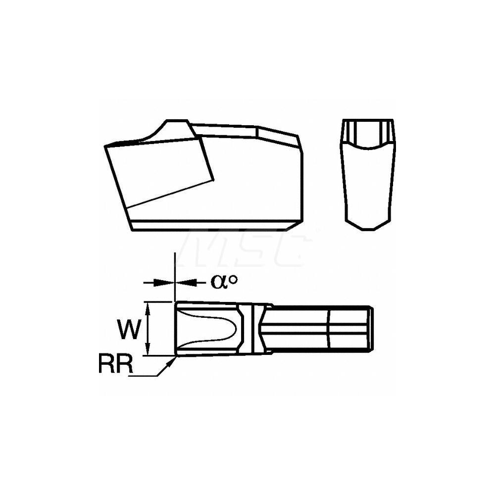 Kennametal Cutoff Insert A2040N00CR02 KC5025, Carbide, 4 mm Cutting