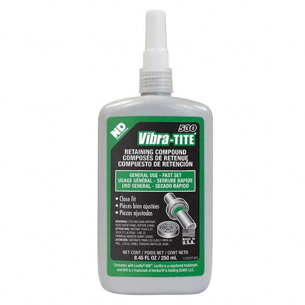 Vibra-Tite. 53025 Retaining Compound: 250 mL Bottle, Green, Liquid 
