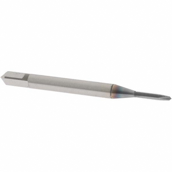 OSG 1210008 Spiral Point Tap: #0-80, UNF, 2 Flutes, Plug, High Speed Steel, TiCN Finish Image