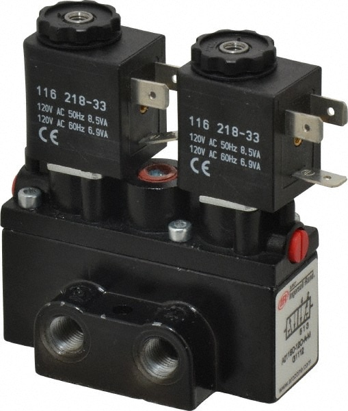 ARO/Ingersoll-Rand A211SD-120-A 1/8" Inlet x 1/8" Outlet, Solenoid Actuator, Solenoid Return, 2 Position, Body Ported Solenoid Air Valve Image