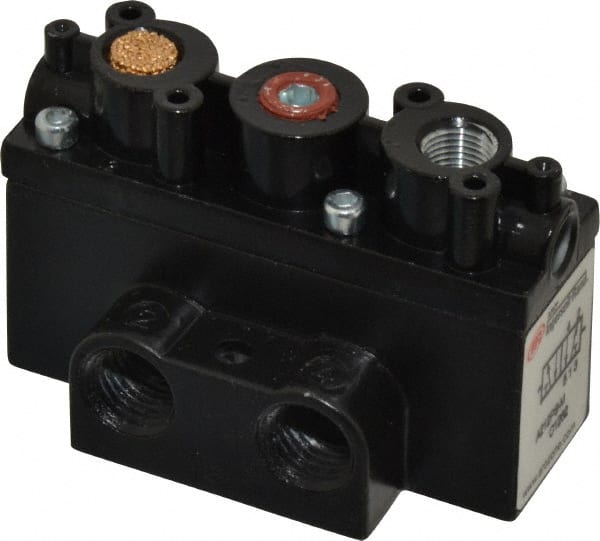 1/4" Inlet x 1/4" Outlet, Pilot Actuator, Spring Return, 2 Position, Body Ported Solenoid Air Valve