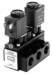 ARO/Ingersoll-Rand A311SD-120-A 1/8" Inlet x 1/8" Outlet, Solenoid Actuator, Solenoid Return, 3 Position, Body Ported Solenoid Air Valve Image