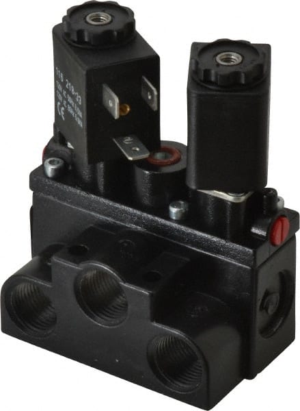 3/8" Inlet x 3/8" Outlet, Solenoid Actuator, Solenoid Return, 2 Position, Body Ported Solenoid Air Valve