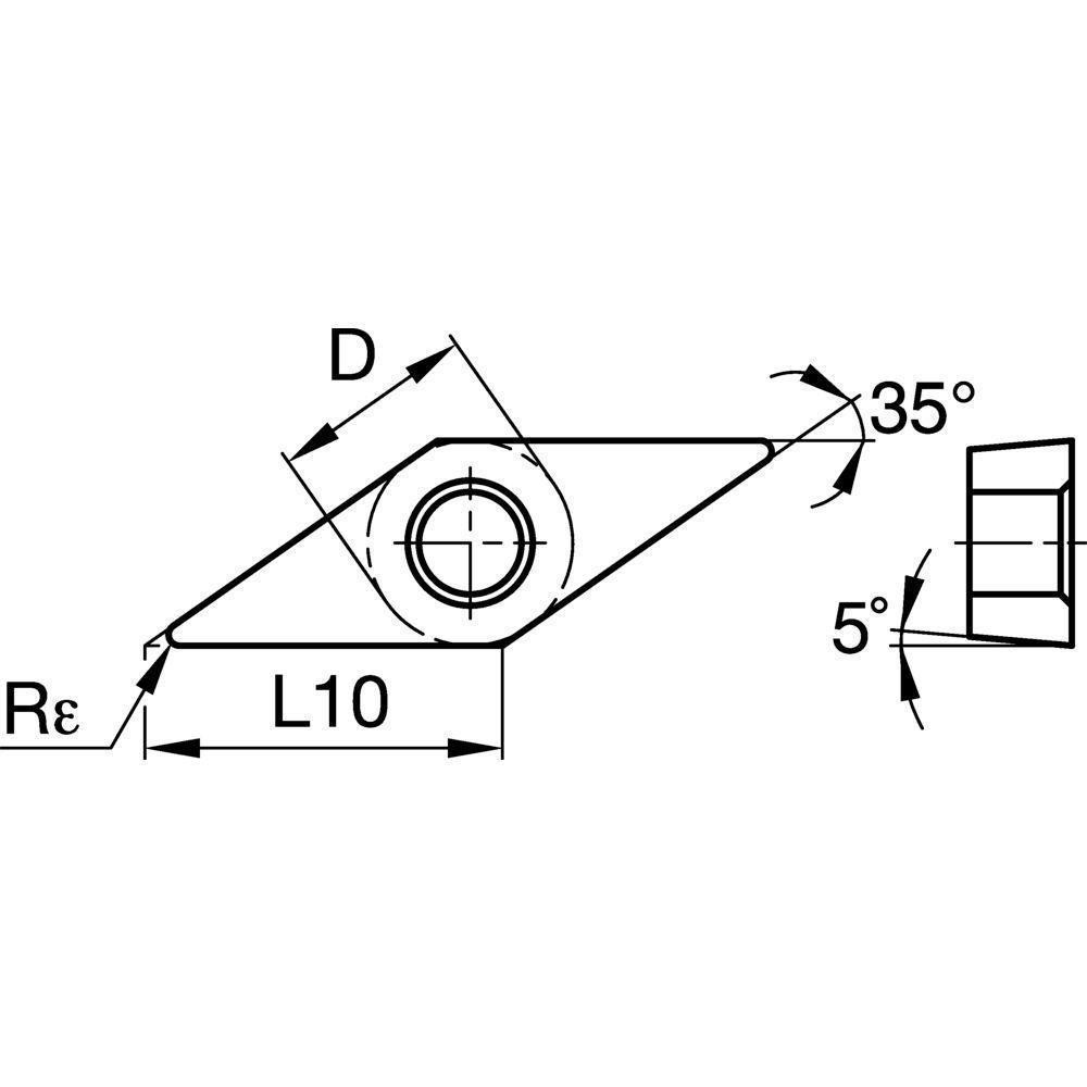 Kennametal Turning Insert VBGT2202HP KCU10B, Carbide MSC