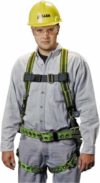 Fall Protection Harnesses: 400 Lb, Back and Side D-Rings Style, Size Universal