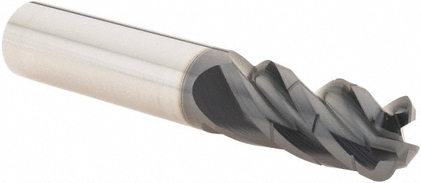 Iscar 5680496 Corner Radius End Mill: 1/2" Dia, 1" LOC, 0.1" Radius, 4 Flutes, Solid Carbide Image