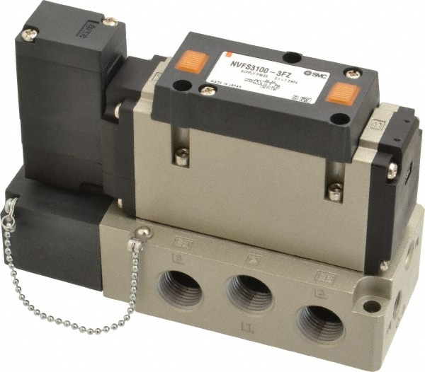 SMC PNEUMATICS VFS3100-3FZ-03T 2 CV Flow Rate, Single Solenoid Pilot Operated Valve Image