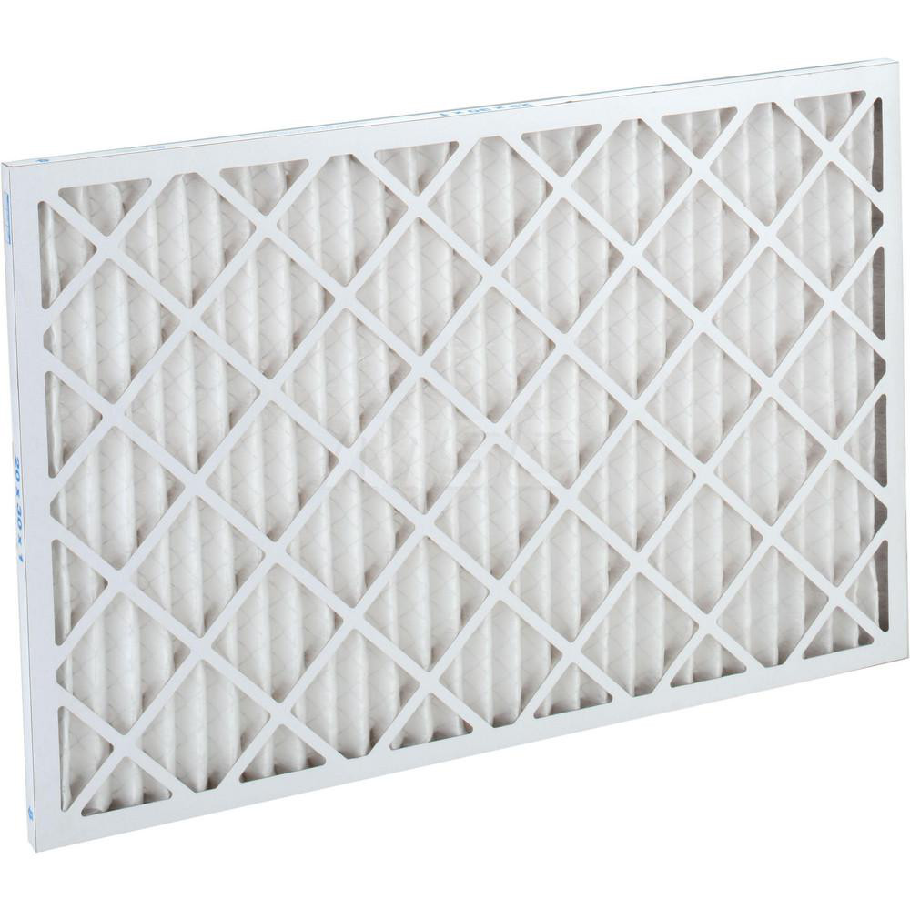 Pleated Air Filter: Wire-Backed Pleated, MERV 8, Synthetic, 35% Efficient, 20" High, 30" Wide, 1" Deep - Paperboard Frame, 300 FPM, 1250 CFM, Use with Any Unit