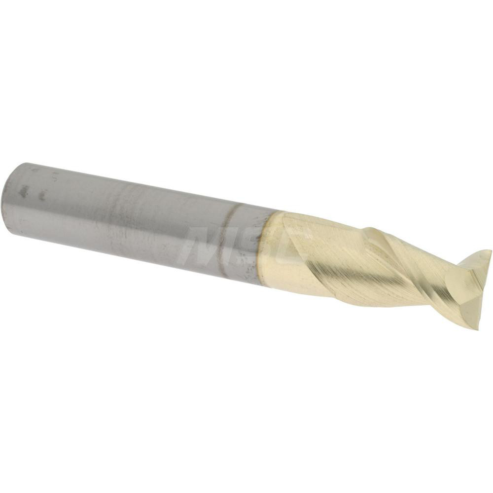 313177 Square End Mill: 3/8 Dia, 5/8 LOC, 3/8 Shank Dia, 2-1/2 OAL, 2 Flutes, Solid Carbide  