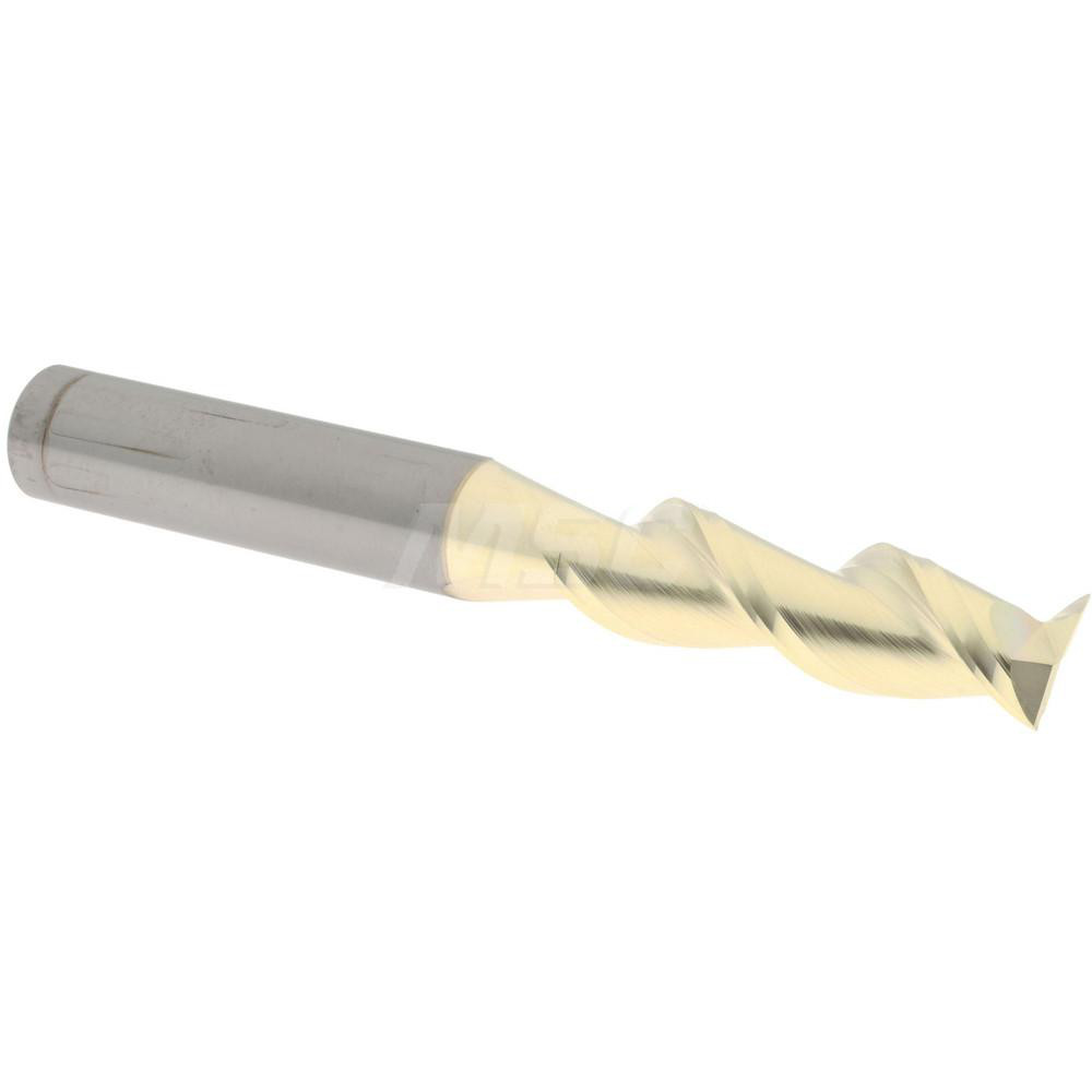 313207 Square End Mill: 3/8 Dia, 1-1/4 LOC, 3/8 Shank Dia, 3 OAL, 2 Flutes, Solid Carbide  
