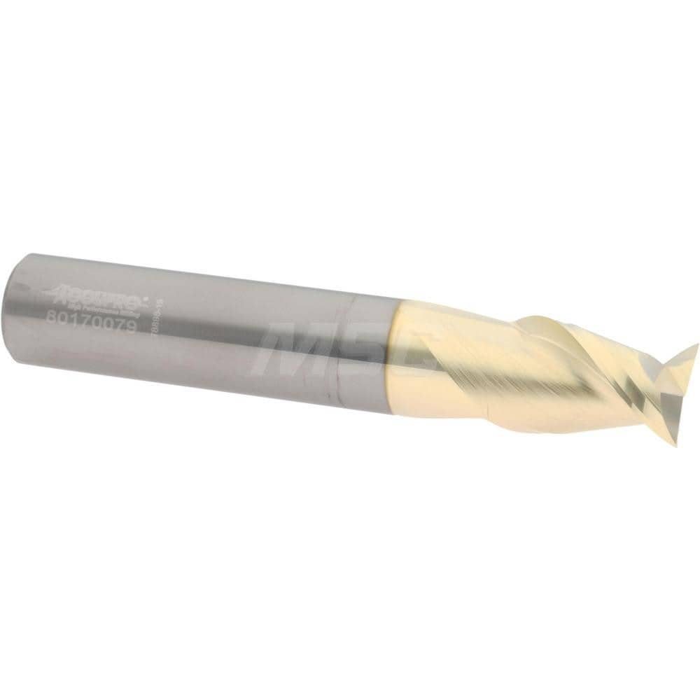 Accupro 25050012C5 Square End Mill: 1/2 Dia, 3/4 LOC, 1/2 Shank Dia, 3 OAL, 2 Flutes, Solid Carbide 