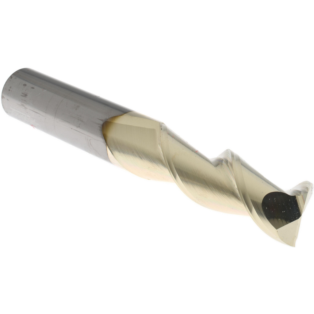 Accupro High Performance Milling Square End Mill: 3/4" Dia, 2-1/4" LOC - 5" OAL, 3/4" Shank Dia, 45 deg Helix, ZrN Finish, Single End, Accupro High