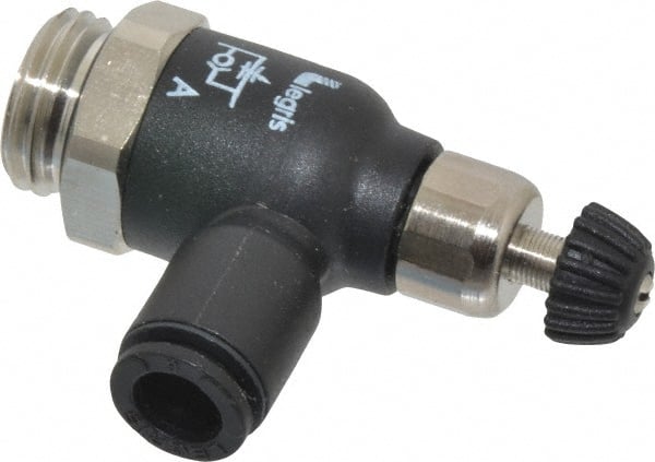 Legris 7060 06 13 Air Flow Control Valve: Compact Meter Out Flow Control, Tube x BSPP, 6mm Tube OD 