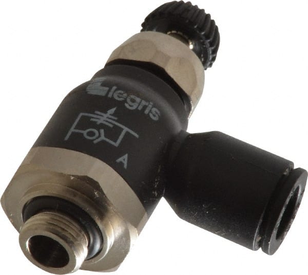 Legris 7060 08 10 Air Flow Control Valve: Compact Meter Out Flow Control, Tube x BSPP, 8mm Tube OD 