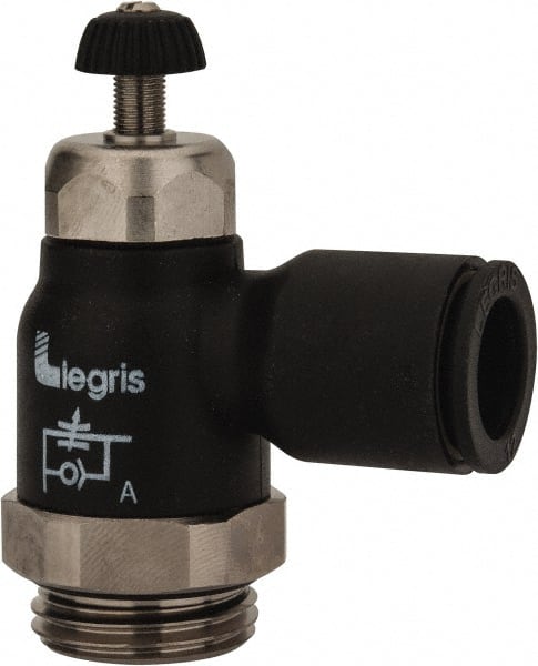 Legris 7060 12 21 Air Flow Control Valve: Compact Meter Out Flow Control, Tube x BSPP, 12mm Tube OD 