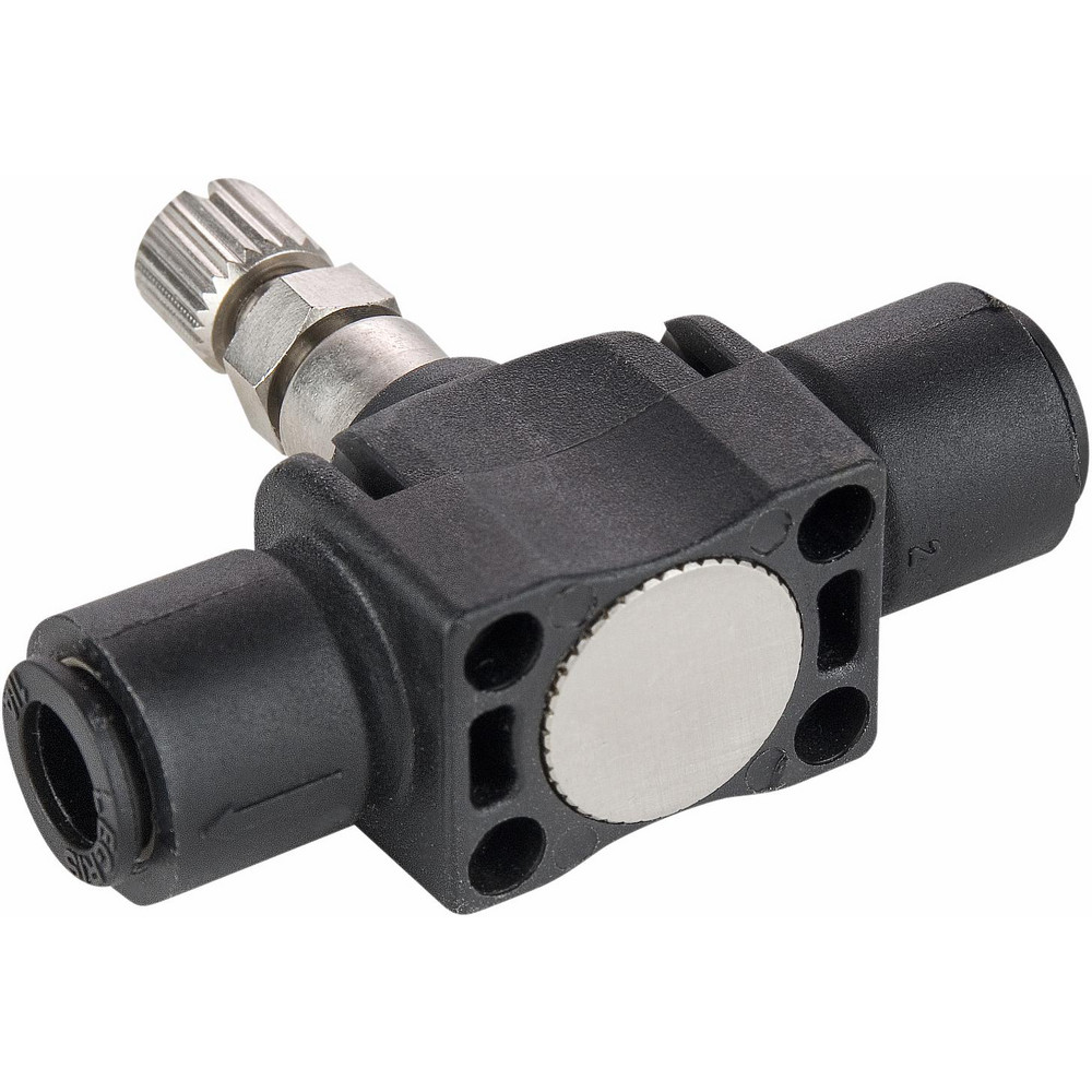 Air Flow Control Valve: In-Line, Tube, 5/32" Tube OD, 145 Max psi - Nylon, In Flow