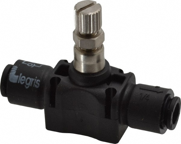 Legris 7770 06 00 Air Flow Control Valve: In-Line, Tube, 6mm Tube OD, 145 Max psi 