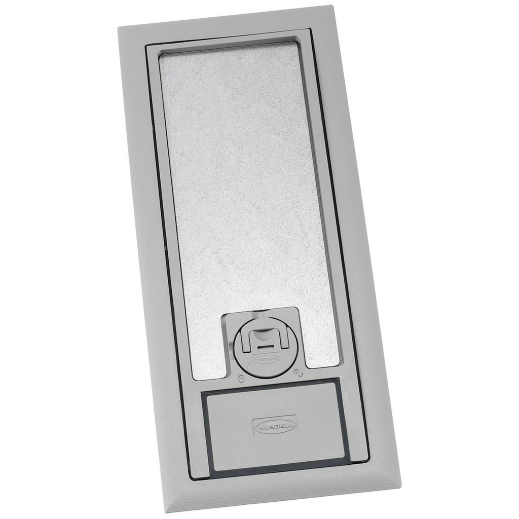 Hubbell Wiring Kellems PFBR826GYA 1-Gang PVC Floor Box Cover – Rectangular, Gray