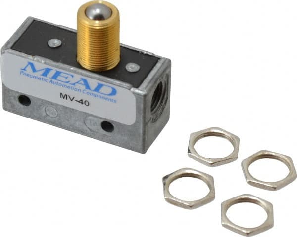 Mead MV-40 Mechanically Operated Valve: 3-Way Pilot, Ball Roller Actuator, 1/8" Inlet, 2 Position 
