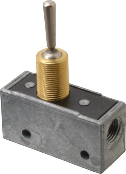 Mead MV-35 Mechanically Operated Valve: 3-Way Pilot, Flip Toggle Actuator, 1/8" Inlet, 2 Position 