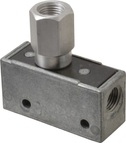 Mechanically Operated Valve: 3-Way Pilot, Pressure Piloted Actuator, 1/8" Inlet, 2 Position