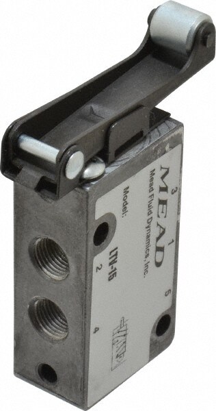Mechanically Operated Valve: 4-Way Control, Roller Leaf Actuator, 1/8" Inlet, 2 Position