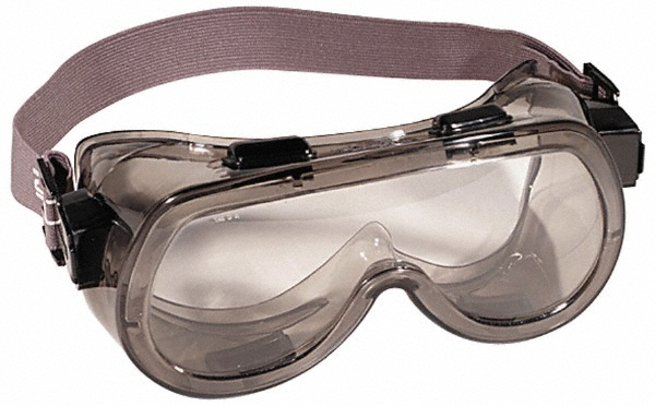 Safety Goggles: Anti-Fog & Scratch-Resistant, Clear Polycarbonate Lenses - Indirect Vent, Gray Frame, Size Universal
