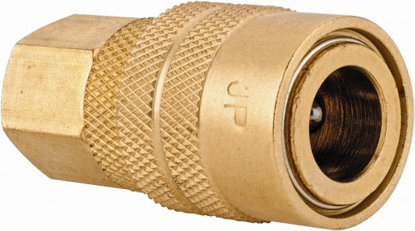 Pneumatic Hose Coupling: 1/4" Thread, 1/4" Body Dia, Industrial Interchange