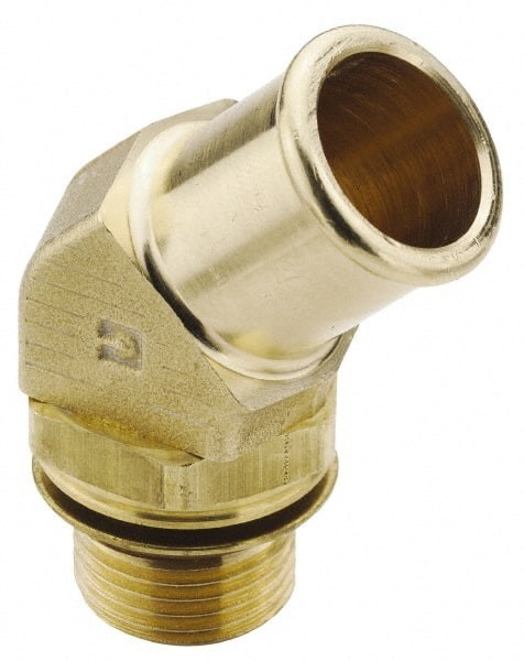 Brass Tongue Hose Fitting 14 mm Barbed to 3/8G Male Tube Adapter Connector 90 Degree Elbow 