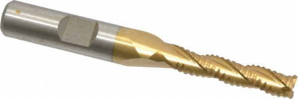 Value Collection 723-6702 Square End Mill: 1/4 Dia, 1-1/8 LOC, 3/8 Shank Dia, 2-15/16 OAL, 3 Flutes, Cobalt Image