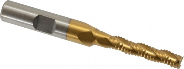 Value Collection 723-6707 Square End Mill: 1/4 Dia, 1-3/8 LOC, 3/8 Shank Dia, 3-1/8 OAL, 3 Flutes, Cobalt Image