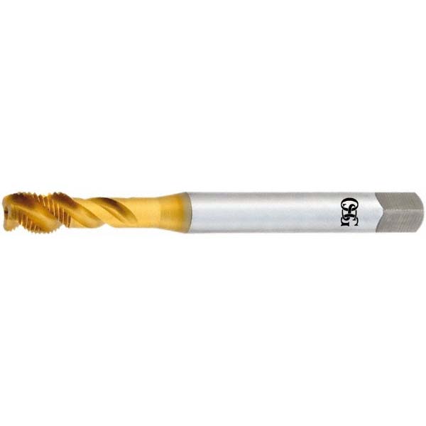 Spiral Flute Tap: M16x1.50 Metric Fine, 3 Flutes, Bottoming, 6H Class of Fit, Vanadium High Speed Steel, TIN Coated