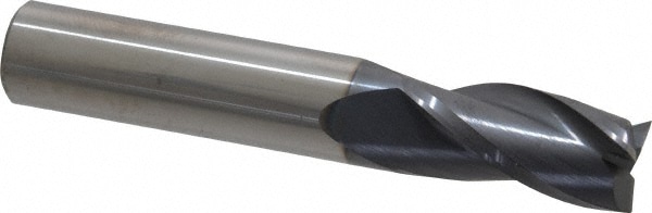 SGS 30842 Square End Mill: 1/2 Dia, 1 LOC, 1/2 Shank Dia, 3 OAL, 3 Flutes, Solid Carbide Image