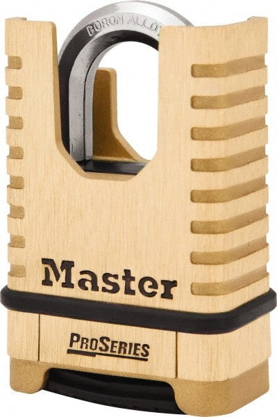 Master Lock 1177 Combination Lock: Brass, 3-1/2" High, 2-1/4" Wide Image