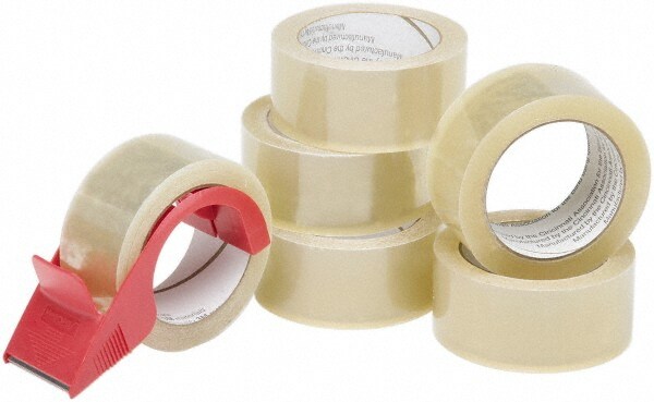 Pack of (7), 2" x 55 Yd rolls of Clear, Hot Melt Adhesive Sealing Tape